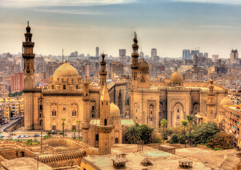 Panoramic view of the Mosques of Sultan Hassan and Al-Rifai